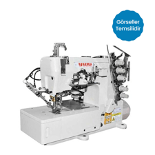 Yuki | WT5601-CBX356APL800-7S | Etek Reçme Makinesi | Trasportlu | İplik Kesicili| Direct Drive | Açık Kol | Kafadan Motorlu