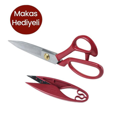 FDMSTAR | PIN | 11 No | Kırmızı Saplı | Profesyonel Paslanmaz Çelik | Terzi Makası | 27,5 Cm | 11 inç