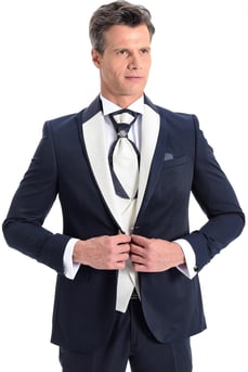  Morven Erkek Lacivert Rimini Slim Fit Dar Kesim Damatlık Takım Elbise