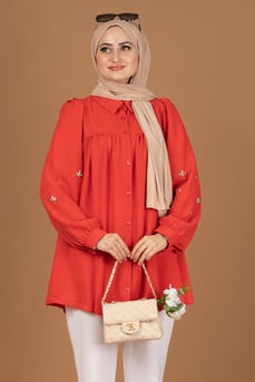 Kolu incili Tunik-Nar Çiçeği