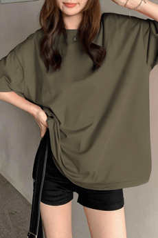 Haki Kadın Oversize T-shirt