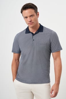 Morven Erkek Lacivert Trend Cepli Polo Yaka T-Shirt