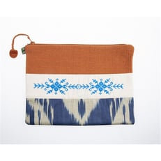 Lacivert Kanaviçe Clutch görseli.