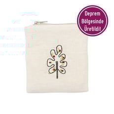 Yaprak Nakışlı Mini Cüzdan görseli.