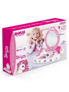 Dolu Unicorn Masaüstü Aynalı Makyaj Seti