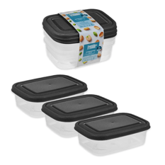 Freshlife Classy Dikdörtgen Saklama 3 Lü 0,6 Lt D-492