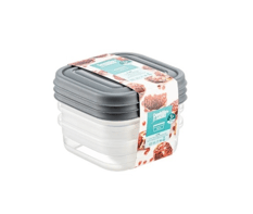 Freshlife Classy Kare Sığ Saklama 3 Lü 0,3 Lt D-481