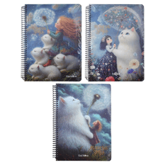 Kedi Desenli Kareli Defter