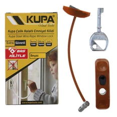 Kupa Çelik Halatlı Emniyet Kilidi Açık Kahve Kup8193