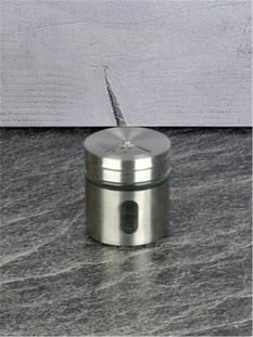 Metal Kaplı Cam Baharatlık 5,5 Cm İnox Thn86394