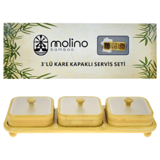 Molino Kare Kapaklı Servis Seti 3 Lü Mln-30451