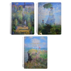 Monet Desenli Çizgili Defter