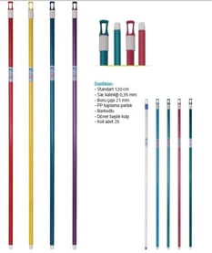 Mopeda Fırça Sapı Renkli Krom 120 Cm