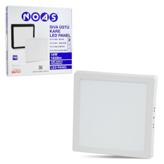 Noas 18w Sıva Üstü Kare Led Panel Beyaz