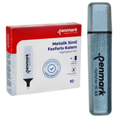 Penmark Metalik Simli Fosforlu Kalem Toz Mavi Pastel Işıltı - HS-505-16