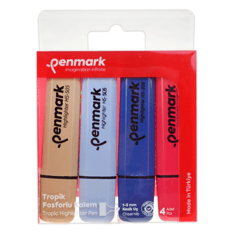 Penmark Tropik Fosforlu Kalem Seti 4'lü Karışık Renkler - HS-505-4T