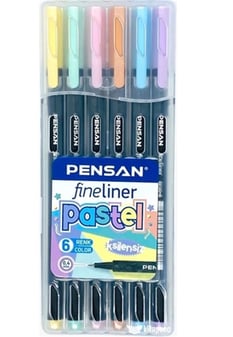 Pensan 6200 Fineliner 6 Lı Pastel Pvc Kutu
