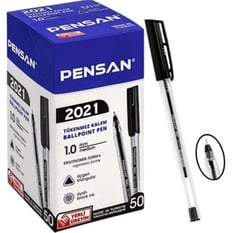 Pensan Şeffaf Üçgen Siyah Tükenmez Kalem 2021