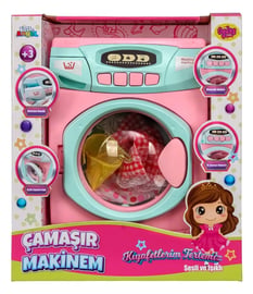 Pilli Büyük Boy Oyuncak Çamaşır Makinesi 02608