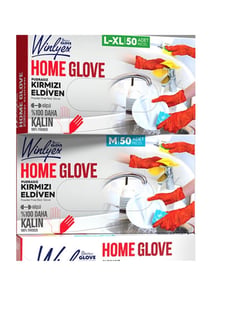 Reflex Winlyex Home Glove Pudrasız Kırmızı Eldiven S Beden 50'li L Xl