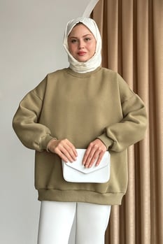 Şardonlu Basic Haki Sweat