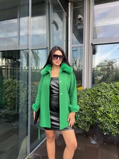Bellezza Kürklü Panço Yeşil