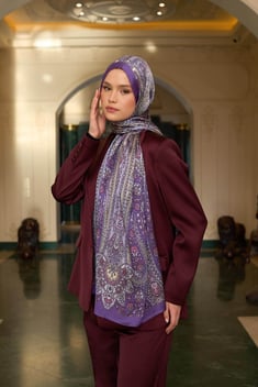 Lila Hint Vual Şal -  5009-21