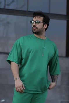 Yeşil Unisex Oversize T-shirt