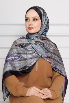 Indian Silk Shawl-Grey color 