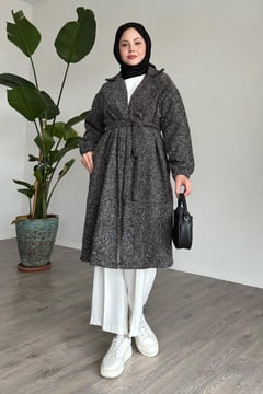 Balıksırtı Koyu Gri Kaşe Kap