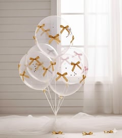 Gold Fiyonk Balon Süsü (10 Adet)