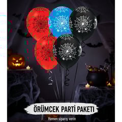Örümcek Desenli Baskılı Lateks Balon (5 Adet)