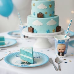 Patron Bebek Temalı Tabak ve Bardak Seti (8 Kişilik)