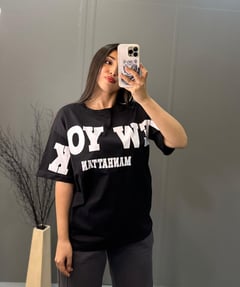 Siyah NewYork Baskılı Tshirt