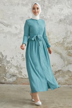 Lemina Kuşaklı Elbise - Mint