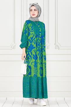 Authentic Hijab Dress-Green