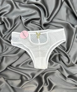 Ç1088-P102 Aksesuarlı Flok Tül Bikini Ekru 
