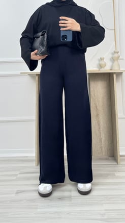 02033-triko düz pantolon-lacivert