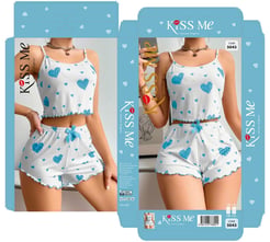 ç5043 - kalpli şortlu takım - bebe mavi  