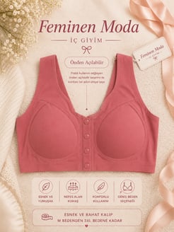 ç318-lazer kesim önden çıtçıtlı sütyen-pembe