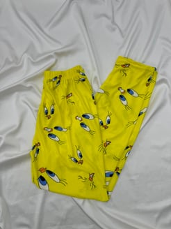 Ç2028 - süet kumaş tweety pijama altı - SARI 