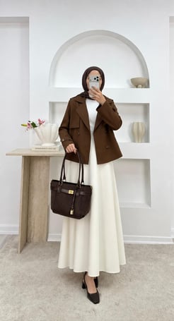 9946-bondit kumaş astarlı kuşaklı trenç-acı kahve 