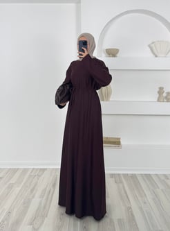 7142 oysho kumaş elbise- acı kahve