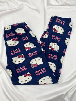 Ç2028 - süet kumaş hello kıty pijama altı - lacıvert