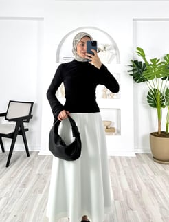 7542-sandy kumaş-büzgü detaylı bluz-lacivert