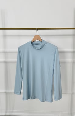 0681-polyemid kumaş-balıkçı yaka uzun kollu tunik-bebe mavisi