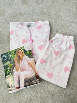 ç6631-bürümcük kumaş gömlek yaka kısa kollu pijama takımı-beyaz