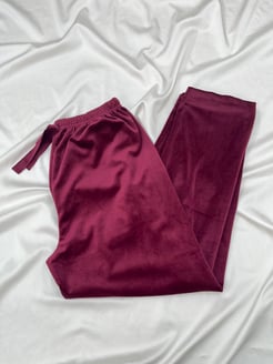 ç8911-O51-O55 fransiz lycra kadife eşofman altı bordo