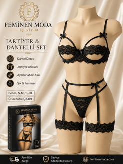ç2319-siyah dantelli jartiyer