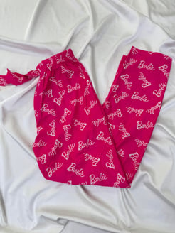 Ç2028 - süet kumaş barbie pijama altı - pembe 